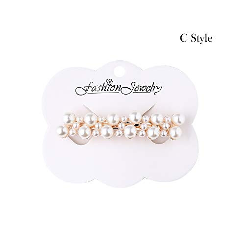 Elegant Pearl Barrettes Resin Foral Hair Clip Barrette Cute Crystal Hair Hairpin Headwear Tiara Accessories Gift For Woman Girls K