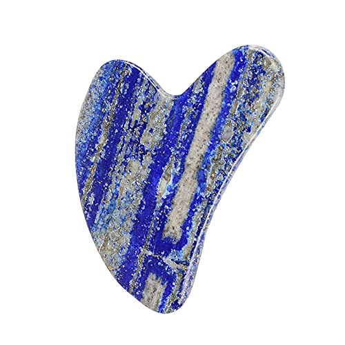 Natural Quartz Stone Gua Sha Massage Tool V-shaped Gua Sha Board for Face Eyes Neck Body Muscle Relaxing and Relieve Fine Lines and Wrinkles Skincare Gua Sha Facial Tools 3.15×2.28in -K-