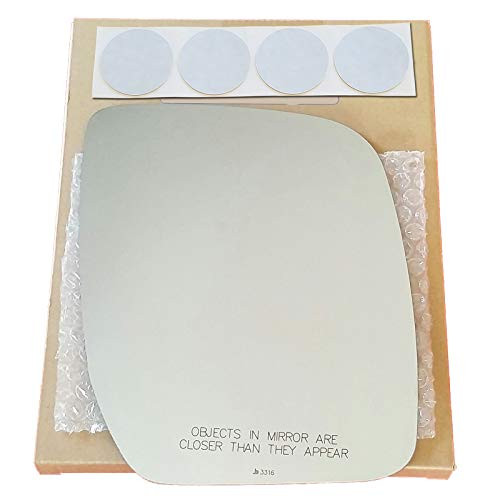 Mirror Glass Replacement  plus Adhesive Pads for 2008-2009 Ford E-150 Passenger Side
