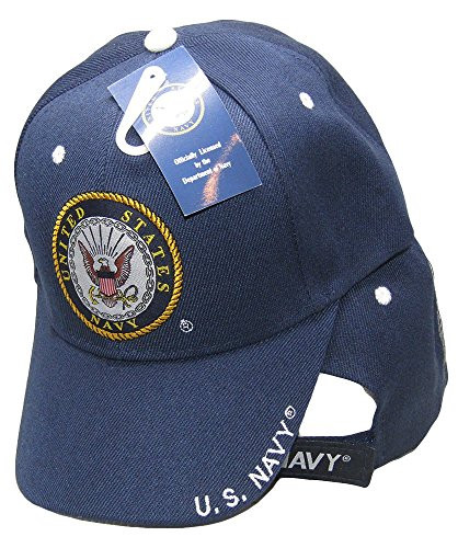 K's Novelties Wholesale lot of 2 United States Navy Emblem US Navy On Bill Navy Blue with Shadow Embroidered Cap USN