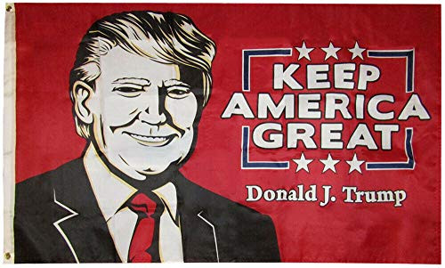 K's Novelties 3x5 Keep America Great Donald J. Trump Red Polyester Flag 3'x5' Grommets -FI-