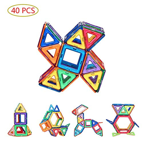 Wiviw Magnet Building Tiles Blocks, Magnetic 3D Building Blocks Set for Kids Toddlers, Magnetic Educational Stacking Blocks Boys Girls Toys (40 Pcs) Wiviw Magnet Building Tiles Blocks, Magnetic 3D Building Blocks Set for Kids Toddlers, Magnetic Educational Stacking Blocks Boys Girls Toys (40 Pcs)