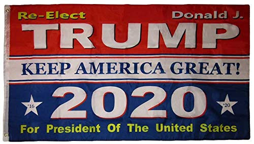 K's Novelties 3x5 RE-Elect Donald J. Trump Keep America Great 2020 3'x5' Flag Grommets K's Novelties 3x5 RE-Elect Donald J. Trump Keep America Great 2020 3'x5' Flag Grommets