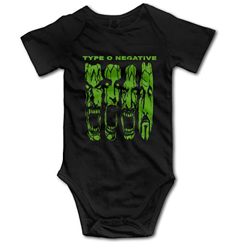 Unisex Baby Short-Sleeve One-Piece Bodysuits American Gothic Metal Band Type O Negative Baby Onesies Bodysuits Kids' Romper Jumpsuit Cotton T Shirts 0-2t Black
