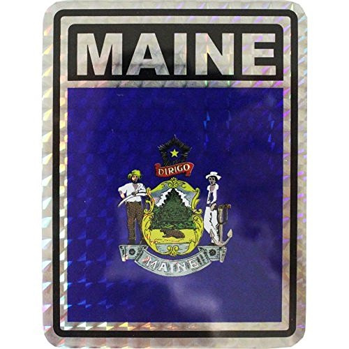 K's Novelties Wholesale Lot 12 State of Maine Flag Reflective Decal Bumper Sticker