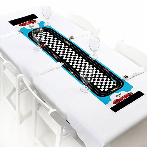 Big Dot of Happiness Lets Go Racing - Racecar - Petite Race Car Birthday Party or Baby Shower Paper Table Runner - 12" x 60"