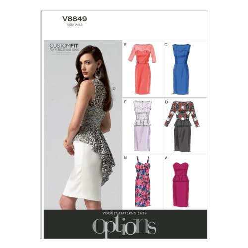 VOGUE PATTERNS V8849 Misses'-Misses' Petite Dress Sewing Template Size E5 -14-16-18-20-22- VOGUE PATTERNS V8849 Misses'-Misses' Petite Dress Sewing Template Size E5 -14-16-18-20-22-