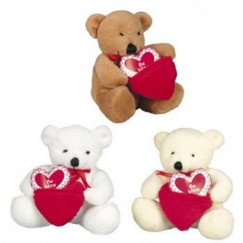 Dozen Plush Valentine Bears with Pocket Be Mine Hearts - Bulk Wholesale Toys by FX
