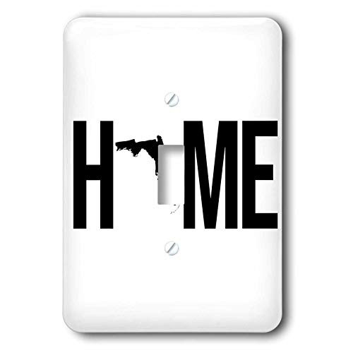 3dRose Stamp City - typography - Home with Florida state as the O. White background. - single toggle switch -lsp-323943-1-