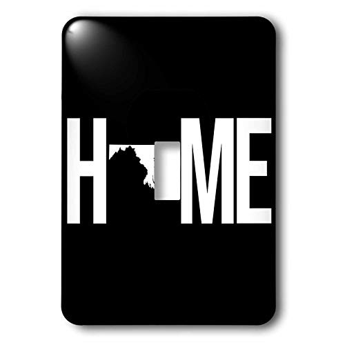 3dRose Stamp City - typography - Home with Maryland state as the O. Black background. - single toggle switch -lsp-324052-1-