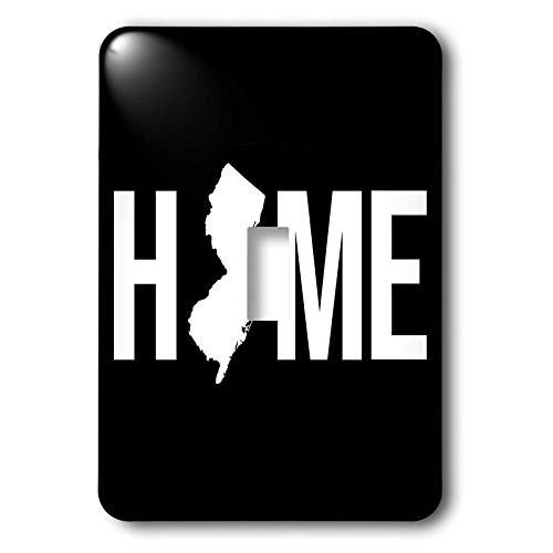3dRose Stamp City - typography - Home with New Jersey state as the O. Black background. - single toggle switch -lsp-324152-1-