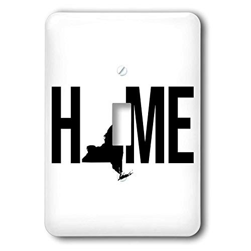 3dRose Stamp City - typography - Home with New York state as the O. White background. - single toggle switch -lsp-324173-1-