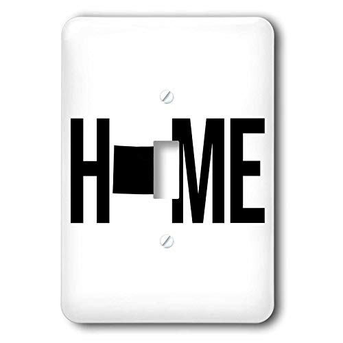 3dRose Stamp City - typography - Home with North Dakota state as the O. White background. - single toggle switch -lsp-324193-1-
