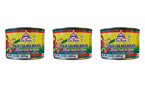 Por Kwan Gia Vi Cua Nau Bun Rieu - Mince Crab in Spices -3 Pack Total of 42oz-