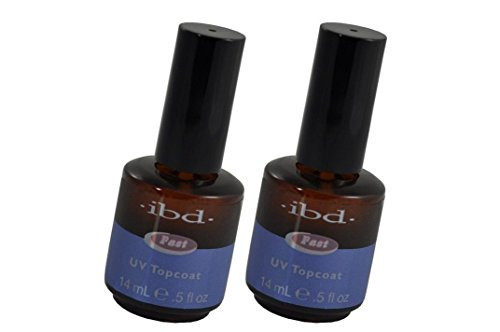 ibd Fast UV Top Coat Nail Polish for fastest dry time longest durability and high shine - Size 0.5 fl oz. - 14 ml. -Pack 2-