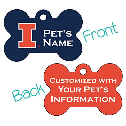 Illinois Fighting Illini 2-Sided Pet Id Dog Tag  Officially Licensed  Personalized for Your Pet
