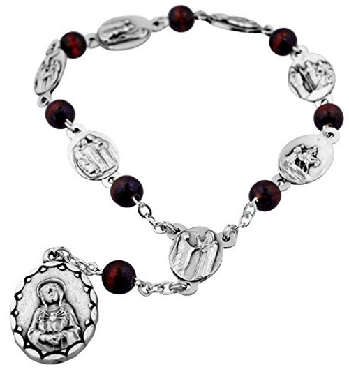 Seven Sorrows Rosary Chaplet Traditional Catholic Devotion Hand Made in Italy Comes with Explanatory Brochure with All Prayers Makes a Great Gift -One Decade - Brown Beads- Seven Sorrows Rosary Chaplet Traditional Catholic Devotion Hand Made in Italy Comes with Explanatory Brochure with All Prayers Makes a Great Gift -One Decade - Brown Beads-
