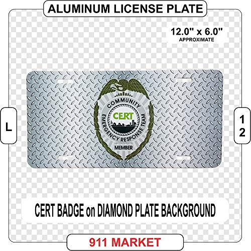 CERT Badge Aluminum License Plate Community Emergency Response Team - L 12