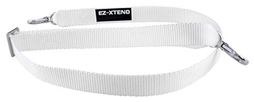 EZ-Xtend Premium Double Pontoon Boat Canopy and Bimini Top Strap with Adjustable Hook - All Stainless Steel Bimini Top Hardware - Best Replacement Strap -Package of 1 White 14"- 18"-