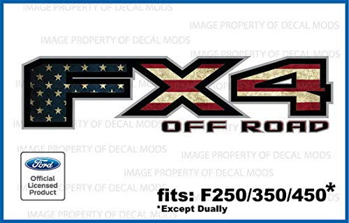 Decal Mods FX4 Off Road Decals Stickers for Ford F250 F350 American Flag - 2017-2020- - FWFLAG -Set of 2-