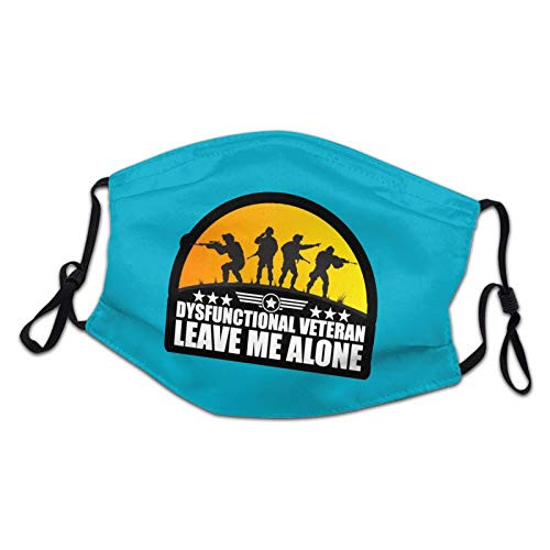 Comfortable Adjustable Face Mask Veteran - Dysfunctional Veteran Leave me Alone Suitable for Children Aged 7-14. Washable and Reusable Black Balaclava