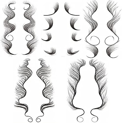 SILLENORTH 5 Styles Baby Hair Tattoo StickersBaby Hair Edge Tattoo Edges Curly HairBaby Hair Tattoo Salon DIY Hairstyling Hair Tattooing Template Hair Stickers Waterproof Lasting Makeup Tool