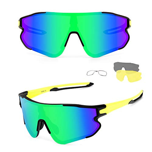 Ukoly Polarized Sports Sunglasses with 3 Interchangeable Lenses Cycling Glasses Men Women Baseball Sunglasses Cycling Ukoly Polarized Sports Sunglasses with 3 Interchangeable Lenses Cycling Glasses Men Women Baseball Sunglasses Cycling