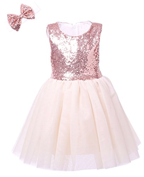 Cilucu Flower Girl Dress Kids Party Dress Tutu Toddler Pageant Bridesmaid Sequin Dresses Birthday Gown Rose Gold-Off White 6T-7T Cilucu Flower Girl Dress Kids Party Dress Tutu Toddler Pageant Bridesmaid Sequin Dresses Birthday Gown Rose Gold-Off White 6T-7T