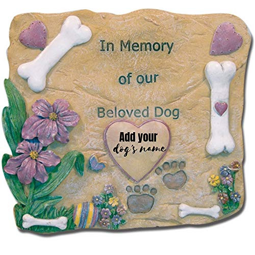 BANBERRY DESIGNS Pet Memorial Garden Stone - in Memory of Our Beloved Dog - Dog Memorial Stone - Pet Remembrance Gifts