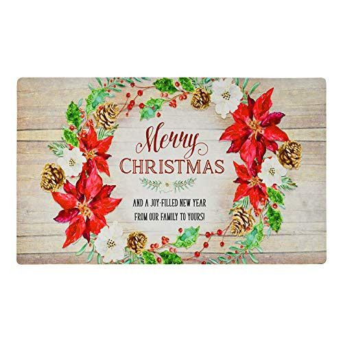 E-view Christmas Mat Decorative Holiday Rugs Indoor Outdoor Rubber Back Front Door Welcome Mats Winter Doormats for Porch Entrance Entryway -Merry Christmas- E-view Christmas Mat Decorative Holiday Rugs Indoor Outdoor Rubber Back Front Door Welcome Mats Winter Doormats for Porch Entrance Entryway -Merry Christmas-