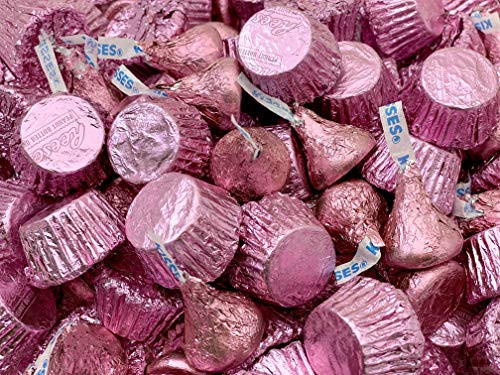 CrazyOutlet REESE'S Milk Chocolate Peanut Butter Cups KISSES Milk Chocolate Candy Pink Foil Wrap It's a Girl Party Candy - Bulk Pack 2 Lbs CrazyOutlet REESE'S Milk Chocolate Peanut Butter Cups KISSES Milk Chocolate Candy Pink Foil Wrap It's a Girl Party Candy - Bulk Pack 2 Lbs