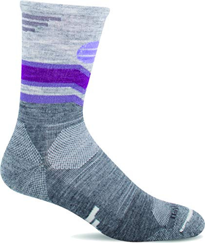 Sockwell Women's Mountain Beat Crew Moderate Compression Sock Grey - M-L
