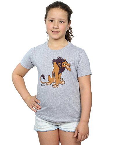 Disney Girls The Lion King Classic Scar T-Shirt 5-6 Years Sport Grey