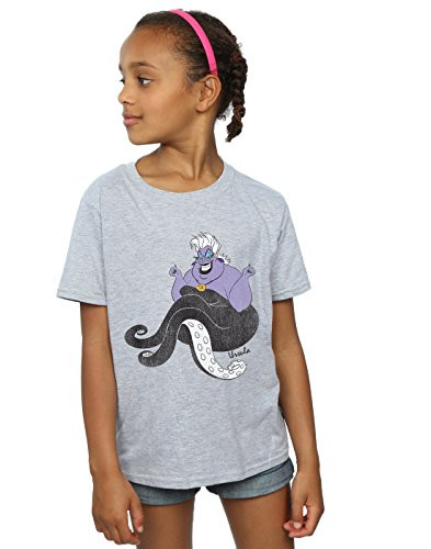 Disney Girls The Little Mermaid Classic Ursula T-Shirt 5-6 Years Sport Grey