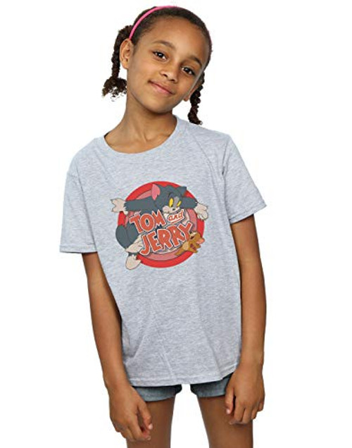 TOM and JERRY Girls Classic Catch T-Shirt 5-6 Years Sport Grey TOM and JERRY Girls Classic Catch T-Shirt 5-6 Years Sport Grey
