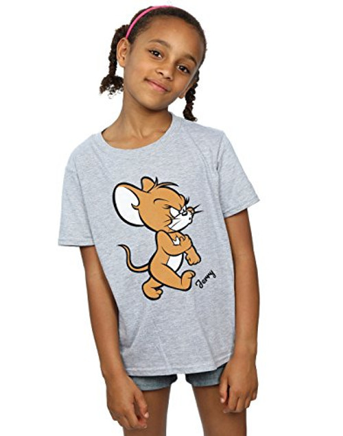Tom and Jerry Girls Angry Mouse T-Shirt Sport Grey 5-6 Years Tom and Jerry Girls Angry Mouse T-Shirt Sport Grey 5-6 Years