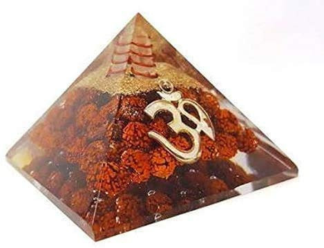 e-Click Spiritual Elementz Rudraksha Orgone Pyramid -3'Inch- with OM Symbol Stone Protector from Negative Energy.