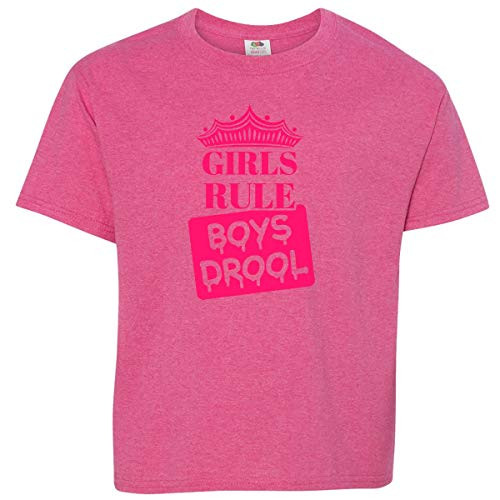 inktastic Girls Rule Youth T-Shirt Youth Small -6-8- Retro Heather Pink 2162e
