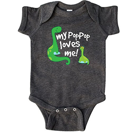 inktastic My Pop Pop Loves Me Infant Creeper Newborn Retro Heather Smoke