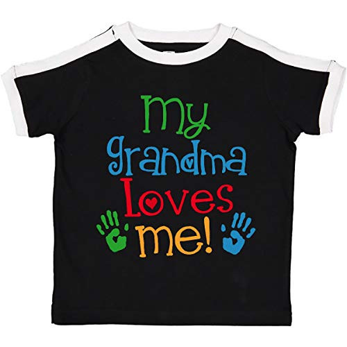 inktastic My Grandma Loves Me Toddler T-Shirt 4T Ringer Black and White 2fc0c inktastic My Grandma Loves Me Toddler T-Shirt 4T Ringer Black and White 2fc0c