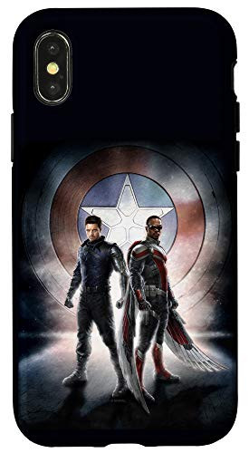 iPhone X-XS Marvel Falcon  and  Winter Soldier Team Up Poster Shield Case