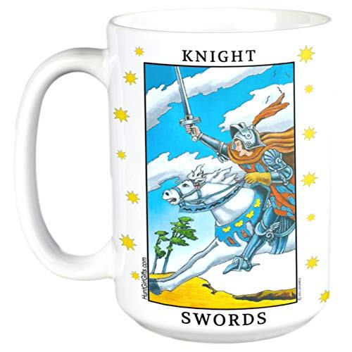 Tarot Gift - Knight Of Swords Tarot Coffee Mug - Radiant Rider Waite Tarot Deck Card - Large 15 Oz.