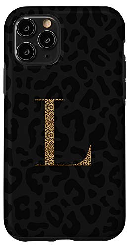 iPhone 11 Pro Leopard Animal Print Cheetah Monogram Initial Letter L Case