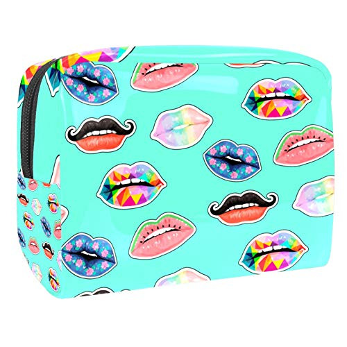 Funny Lips Pattern Cosmetic Bag Case Pouch Bag -L xW xH-18.5x7.5x13cm 18.5x7.5x13cm-7.3x3x5.1in-L xW xH- Funny Lips Pattern Cosmetic Bag Case Pouch Bag -L xW xH-18.5x7.5x13cm 18.5x7.5x13cm-7.3x3x5.1in-L xW xH-