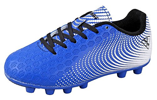 Vizari Youth-Jr Stealth FG Soccer Cleats  Soccer Cleats Boys  Kids Soccer Cleats  Outoor Soccer Shoes  Stealth Blue-White 12.5