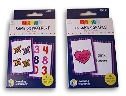 L R Learning Resources Flash Cards Same or Different and Colors  and  Shapes Words Set - 72 Count