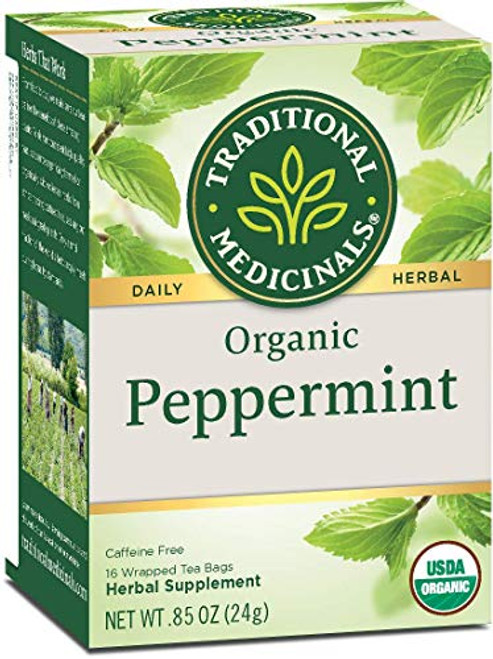 Traditional Medicinals tea - Organic Peppermint Naturally Caffeine Free Herbal Tea 16 Tea Bags -Pack of 4- by Traditional Medicinals Traditional Medicinals tea - Organic Peppermint Naturally Caffeine Free Herbal Tea 16 Tea Bags -Pack of 4- by Traditional Medicinals