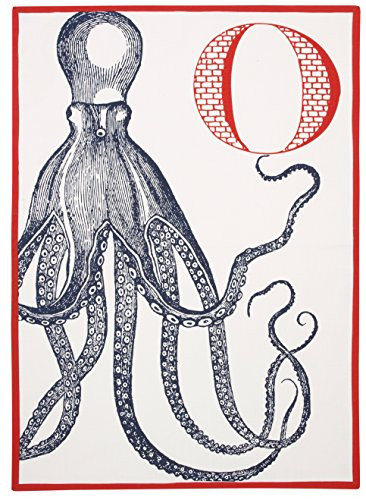 THOMAS PAUL"O" Octopus Tea Towel Ink Blue