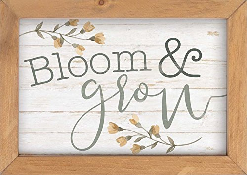 P. GRAHAM DUNN Bloom & Grow Floral Whitewash Look 10 x 7 Inch Pine Wood Framed Wall Art Plaque P. GRAHAM DUNN Bloom & Grow Floral Whitewash Look 10 x 7 Inch Pine Wood Framed Wall Art Plaque