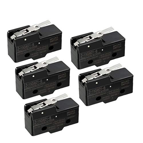uxcell 5PCS Z-15GW21-B 1NO  plus 1NC Short Hinge Lever Type Miniature Micro Switches